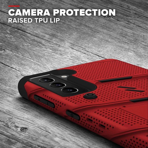 ZIZO BOLT SERIES GALAXY S21 5G CASE WITH TEMPERED GLASS RED - Picture 3 of 8
