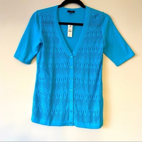 Talbots Teal short sleeve Cardigan 