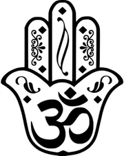 Hamsa Hand Aum Vinyl Sticker Decal Evil Eye Protection Om - Choose Size & Color
