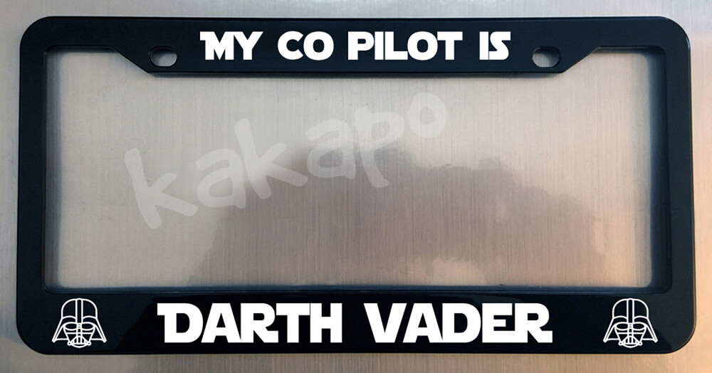 My Co-pilot Is Darth Vader Star Wars Glossy Black License Plate
