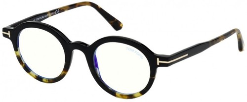 Tom Ford TF 5664-B 5664 005 Black Havana Round Frame Eyeglasses 45mm New Italy - 第 1/4 張圖片