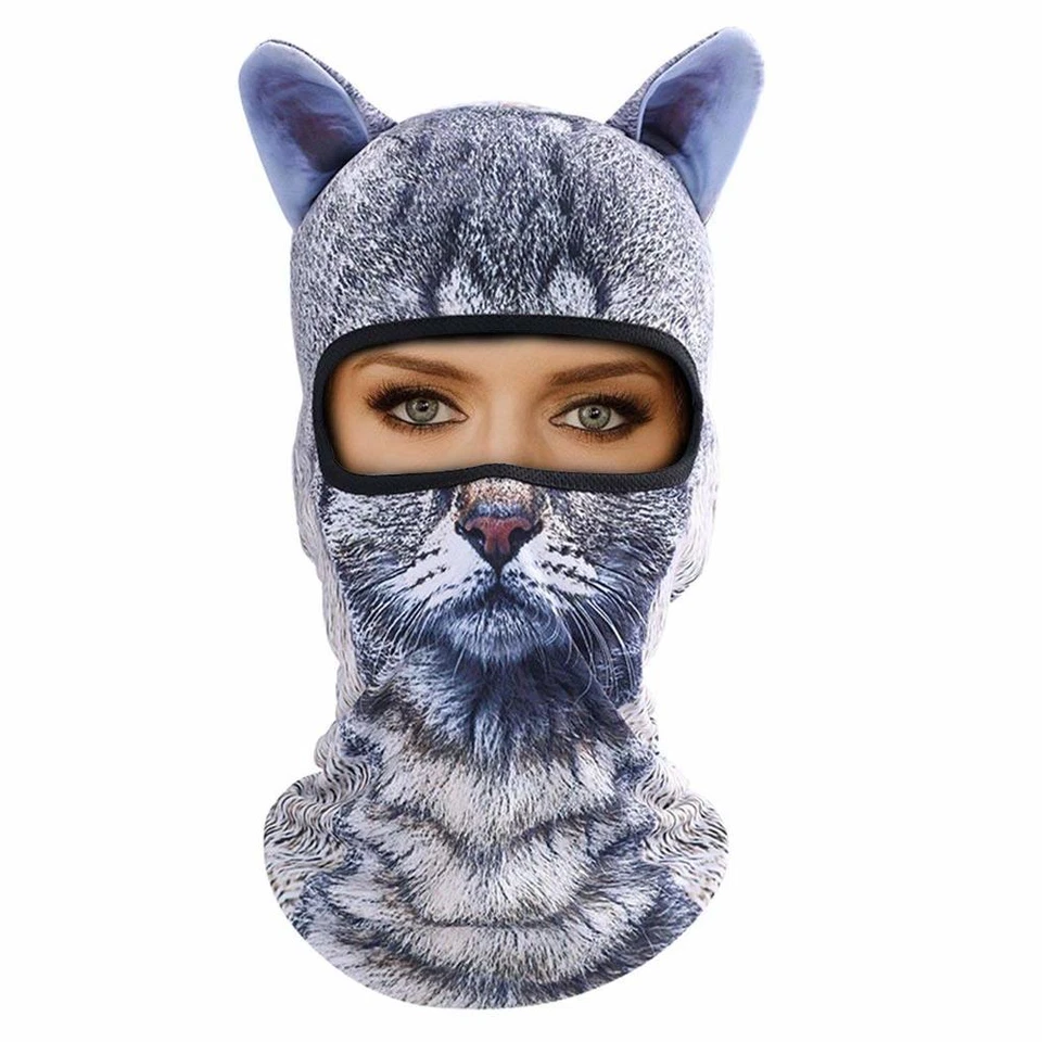 3D Animal Printed Cat Balaclava Cycling Full Face Mask Sun UV Protection Cap - Image 4 of 4