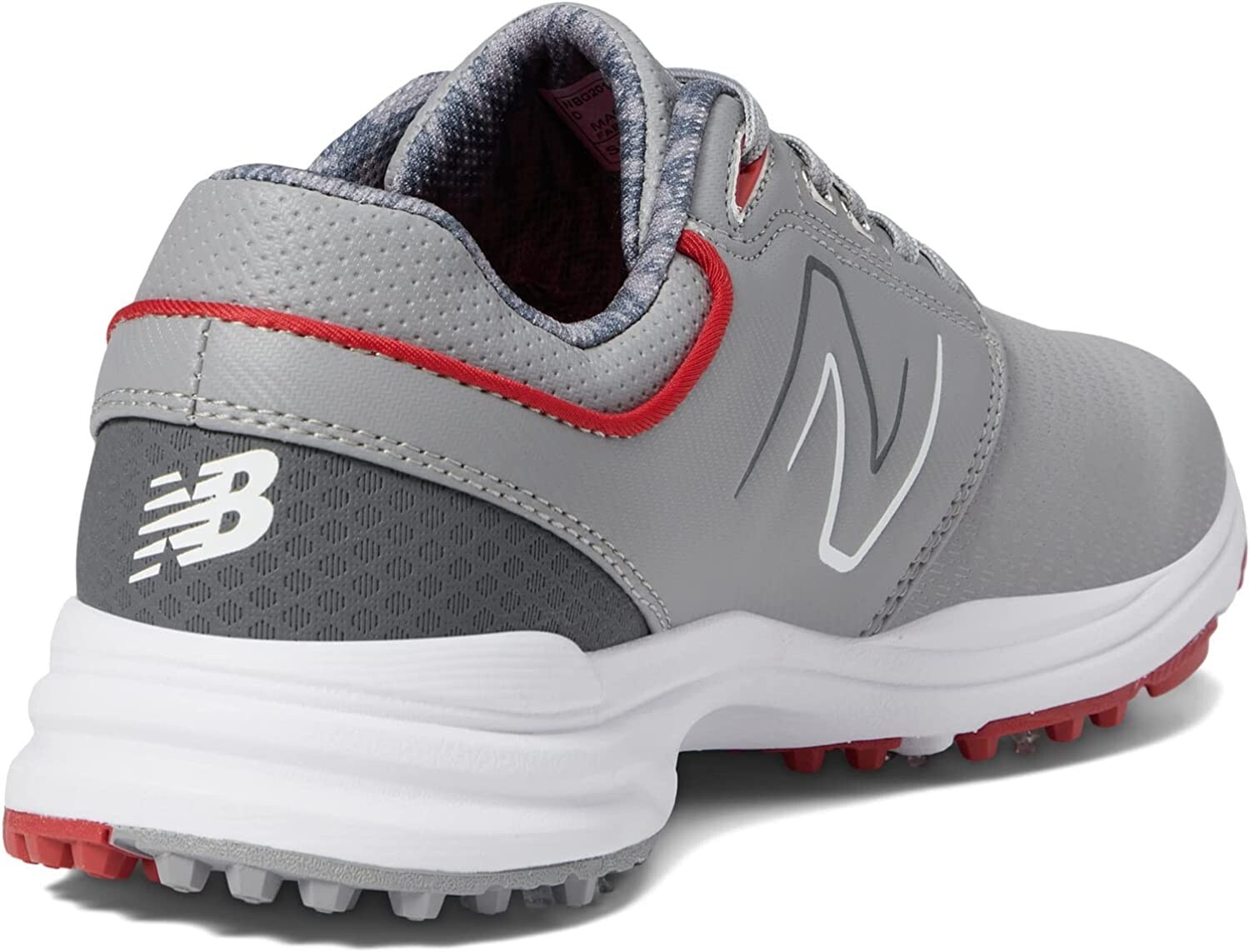 New Balance Men's Brighton Leather Spiked Golf Shoes Gray Red 8 US