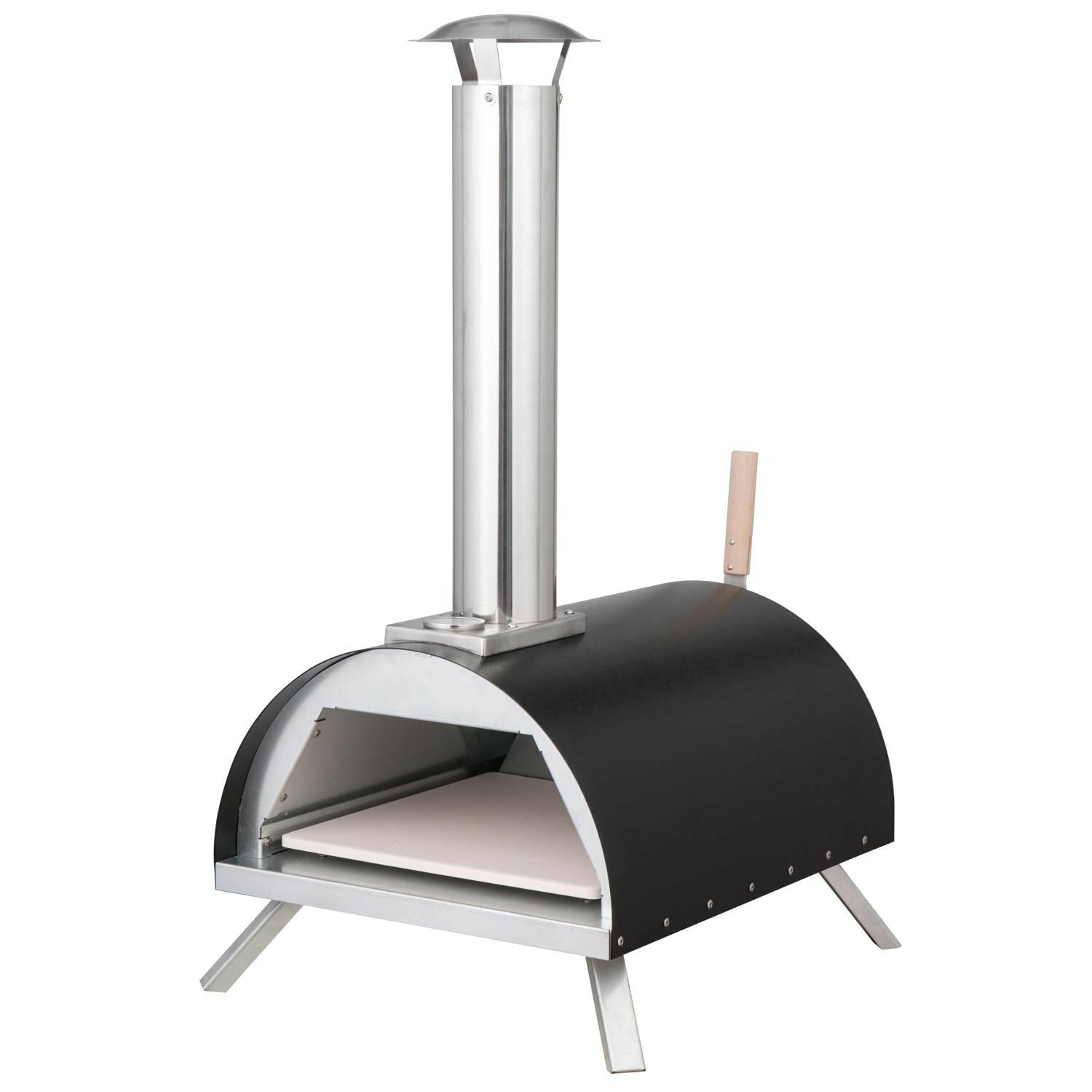 Image 1 - WPPO Le Peppe Portable Black Wood Fired Pizza Oven with Peel