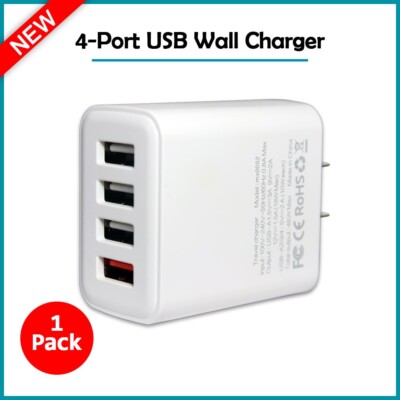 4-Port Quick Charge 4.8A USB Charger for Asus Zenfone 11 Ultra/ Infinix Note 40 