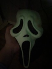 Vintage Scream Ghostface Mask Glow In The Dark Easter Unlimited 90s MK Stamp