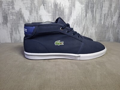 Mens Lacoste Ampthill Mid-Top Trainers Size Uk Navy UK