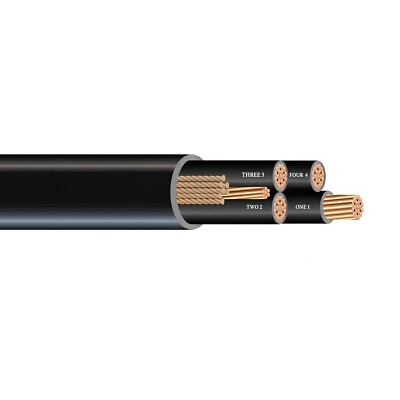 100' 8/4 VNTC Tray Cable With Ground TC-ER THHN/PVC Control Wire Black 600V