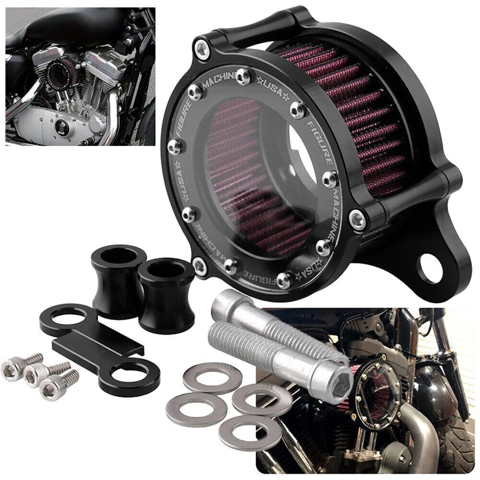 For Harley Sportster Iron XL 883 1200 72 48 88-Up Air Cleaner Intake Filter Kit - Image 4 of 4