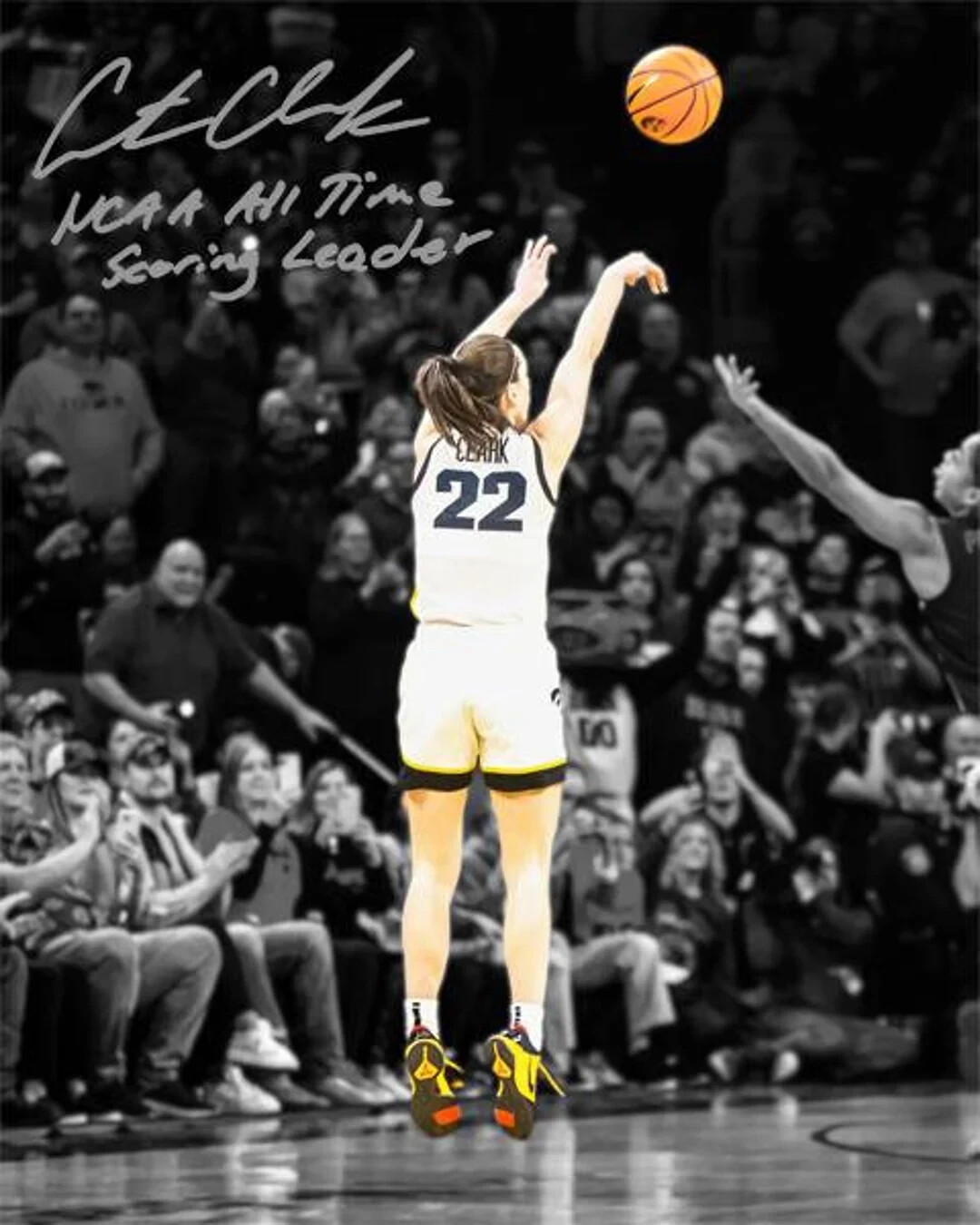 CAITLIN CLARK IOWA SIGNED PHOTO ALL TIME LEADING SCORER AUTOGRAPH 8.5X11 REPRINT