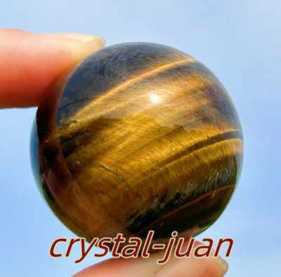 33mm+ Natural Tiger s eye jasper Sphere Quartz Crystal Ball reiki healing 1PC