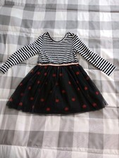 Girl's Tulle Skirt Long Sleeve Dress 4-5