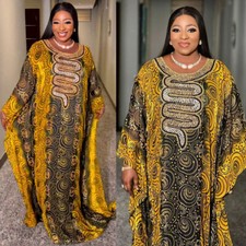 African Women Abaya Long Sleeve Maxi Dress Loose Dress Kaftan Arab Robe Islamic