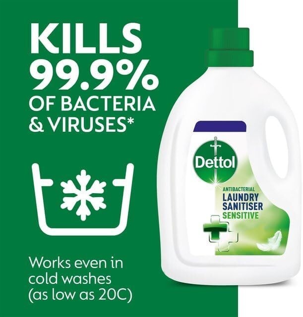 Dettol Antibacterial Laundry Cleanser, Sensitive, Dermatologically , 2.