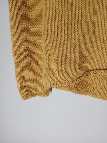 Vintage Gap Kids Mustard Yellow Knit Size Large (10) L Brown Suede Elbow Patches - Picture 3 of 6