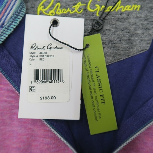 Robert Graham Abdul Herren Large 1/4 Zip Pullover Sweater Fuchsia Rot RS176002CF - Bild 6 von 12