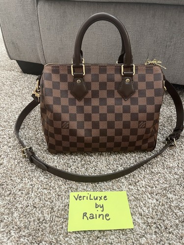 Authentic Louis Vuitton Speedy Bandouliere 25 in Damier Ebene | eBay