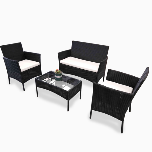Rattan Garden Furniture 4 Piece Set Outdoor Patio Wicker Sofa Set
