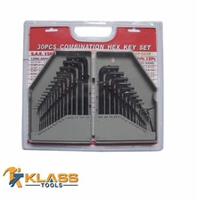 30 Piece Combination Hex Key Set, MM and SAE by KlassTools