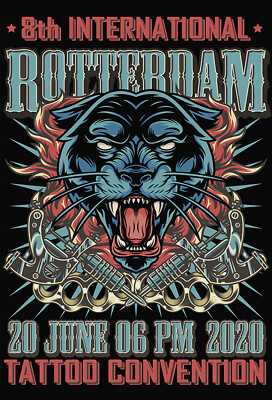 Schild Spruch International Tattoo Convention Rotterdam 2020 Messe Panther JW