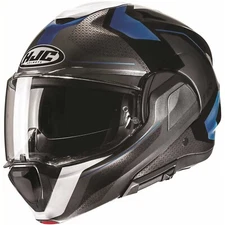 HJC F100 BIOS MC2 BLACK BLUE TILTING CHIN MODULAR FIBER HELMET SIZE M