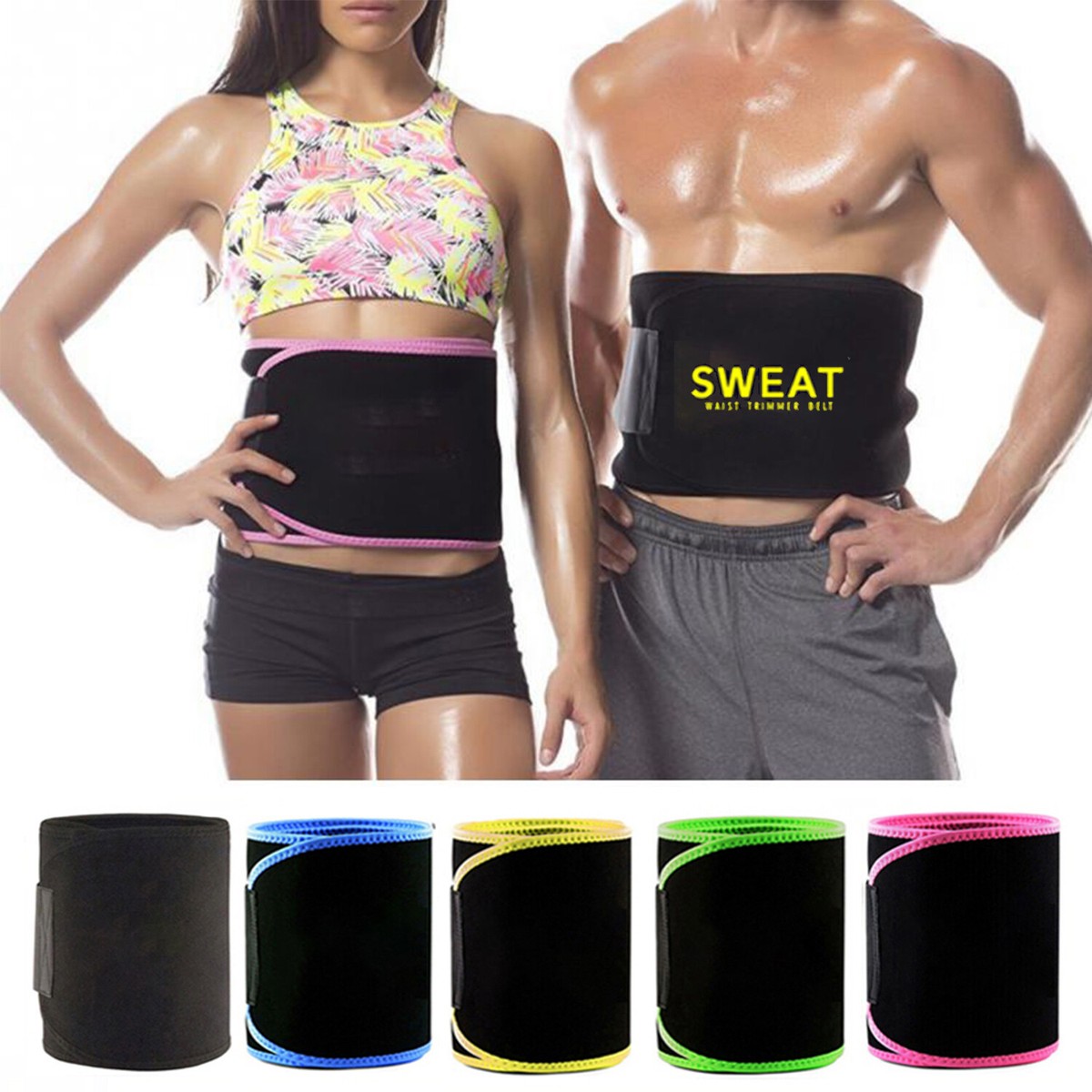 Women Waist Trainer Trimmer Exercise Belt Body Shaper Neoprene Sauna Sweat  Bands