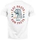 Mens T-Shirt Back Print Print Font Eat Pasta Chest Logo Retro Fashion