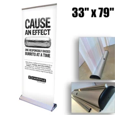 33"x79" Retractable Roll up Banner Stand for Trade Show Exhibition Store Display