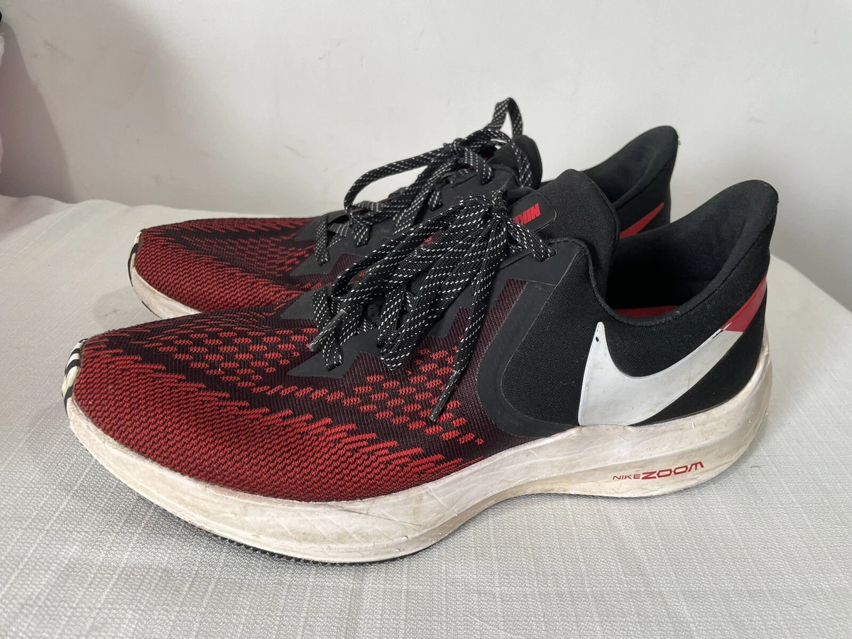 Hassy Consumir Hollywood Nike Air Zoom Winflo 6 Black Red White Men Size 9.5 Running Shoes AQ7497  010 | eBay