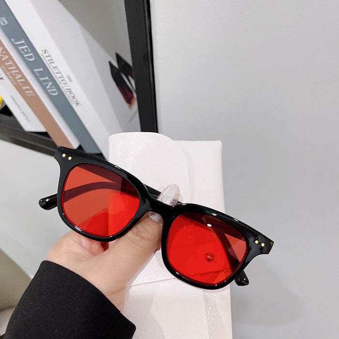 Retro Box Tinted Glasses UV Protection