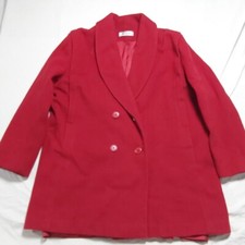 Vintage Forecaster Of Boston Red Wool Lined Women  s Overcoat Size 14