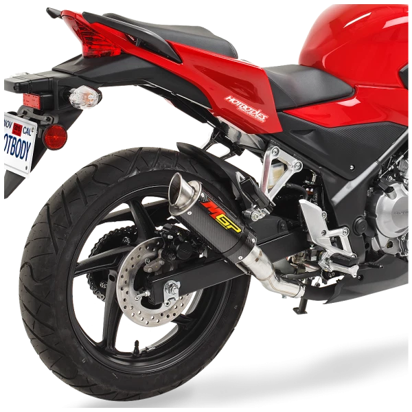 CB300R MGP 2019-2021 escape de fibra de carbono sin cordones Hotbodies Racing CB 300R Foto 3 de 4