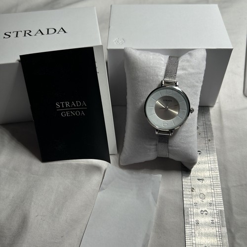 Strada Japanese movement silver Milanese Strap Second Hand Scratch &water Resist - Picture 8 of 9