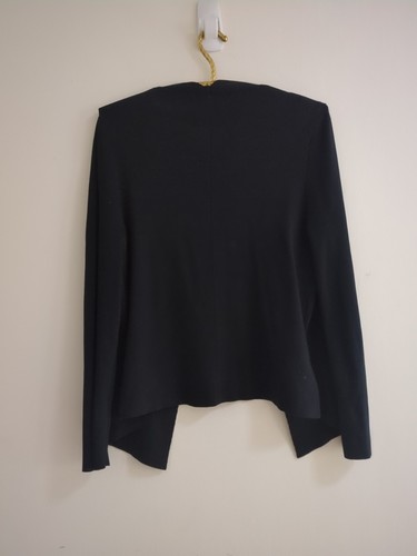 MM LaFleur Open Front Cardigan Sweater Black Knit Womens XL - 第 3/5 張圖片