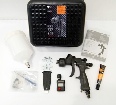 Walcom Genesi Carbonio 360 Evo Halo Digital CLEAR Spray gun 1.3 Nozzle w/ Cup