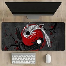 Large Mouse Pad, Yin-yang Koi Design, Perfect for Gaming on PC or Laptop. The