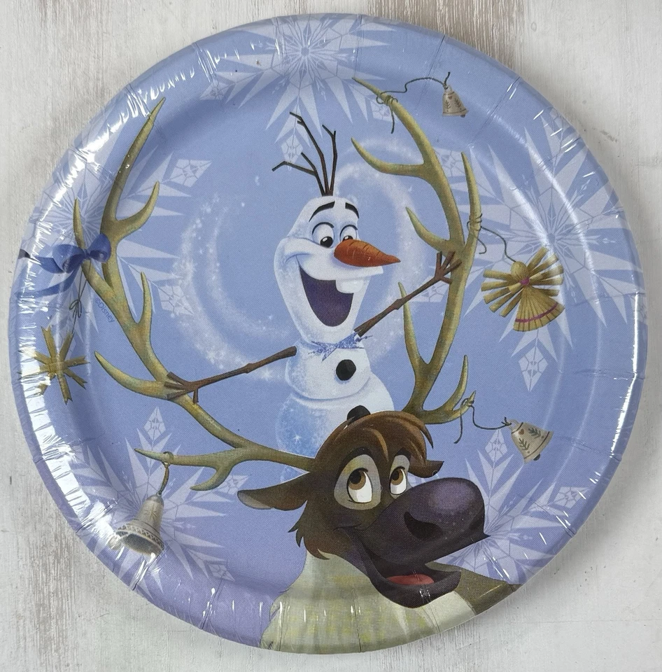 迪士尼 FROZEN OLAF SVEN 派对 40 克拉甜点纸盘 6.75 英寸(4 件 10 克拉) — 第 2/3 张图片