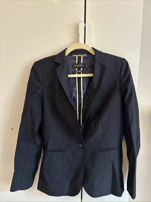 Massimo Dutti Anzug Blazer Dunkelblau 100% Wolle 36 Sehr Gut