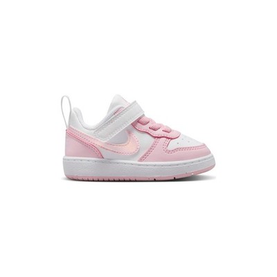 Nike Court Borough Low Mädchen Schuhe Rosa Weiß DV5458 105 Mit Klettverschluss