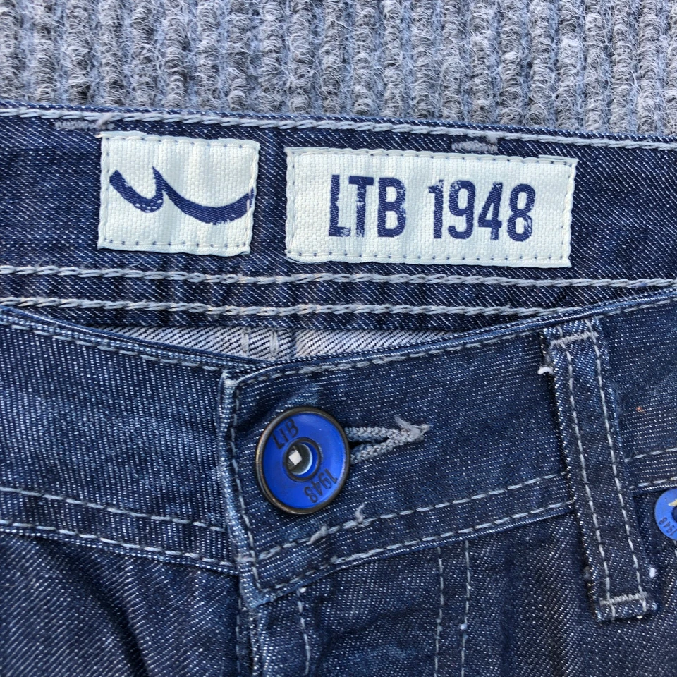 LTB 1948 Jeans Mens Super Low Rise Bootcut Jeans 33x34 (33x30) Dark Wash Cotton - Image 3 of 4