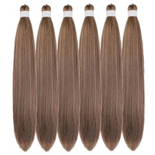 Ash Brown Braiding Hair Pre Stretched Knotless 26 Inch,