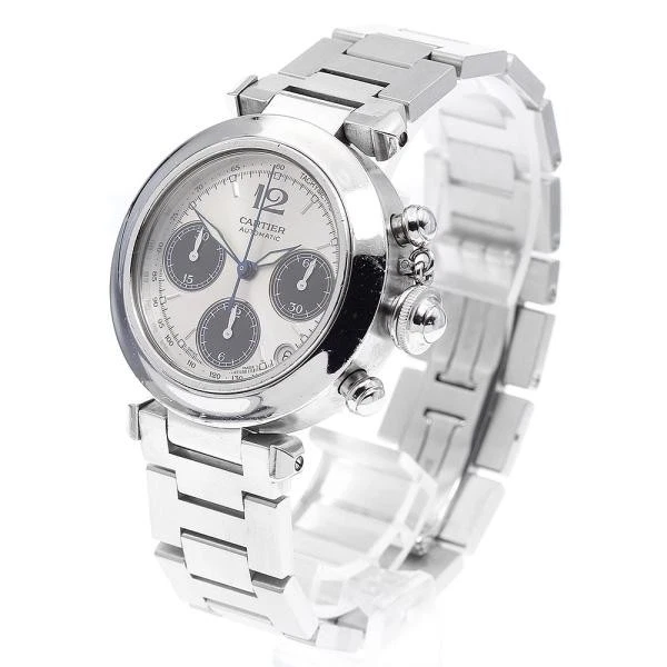 Cartier — Cartier Pasha C W31048M7 36mm SS Silver / Black Dial Automatic Watch #C7333