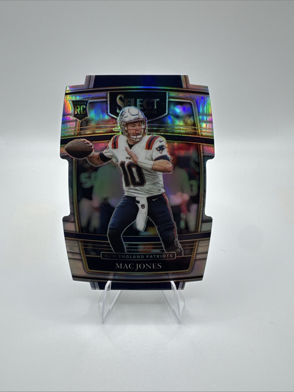 Mac Jones 2021 Panini Select Concourse Silver Prizm Die-Cut RC #51 Patriots