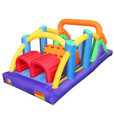 BESTPARTY Inflatable Obstacle Course Bounce House Castle with Large Slides Bo...