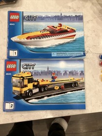 LEGO City: Power Boat Transporter 4643, 98% COMPLETE With Instructions