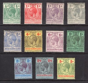 Solomon Islands 1922-31 Partial KGV Set  - OG MH - Sc# 43-48, 51-55  SCV $103.85