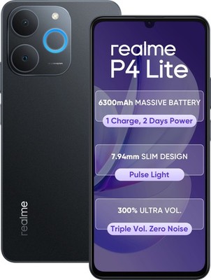 realme P4 Lite (Obsidian Black, 64 GB) (4 GB RAM) Smartphone Global Version
