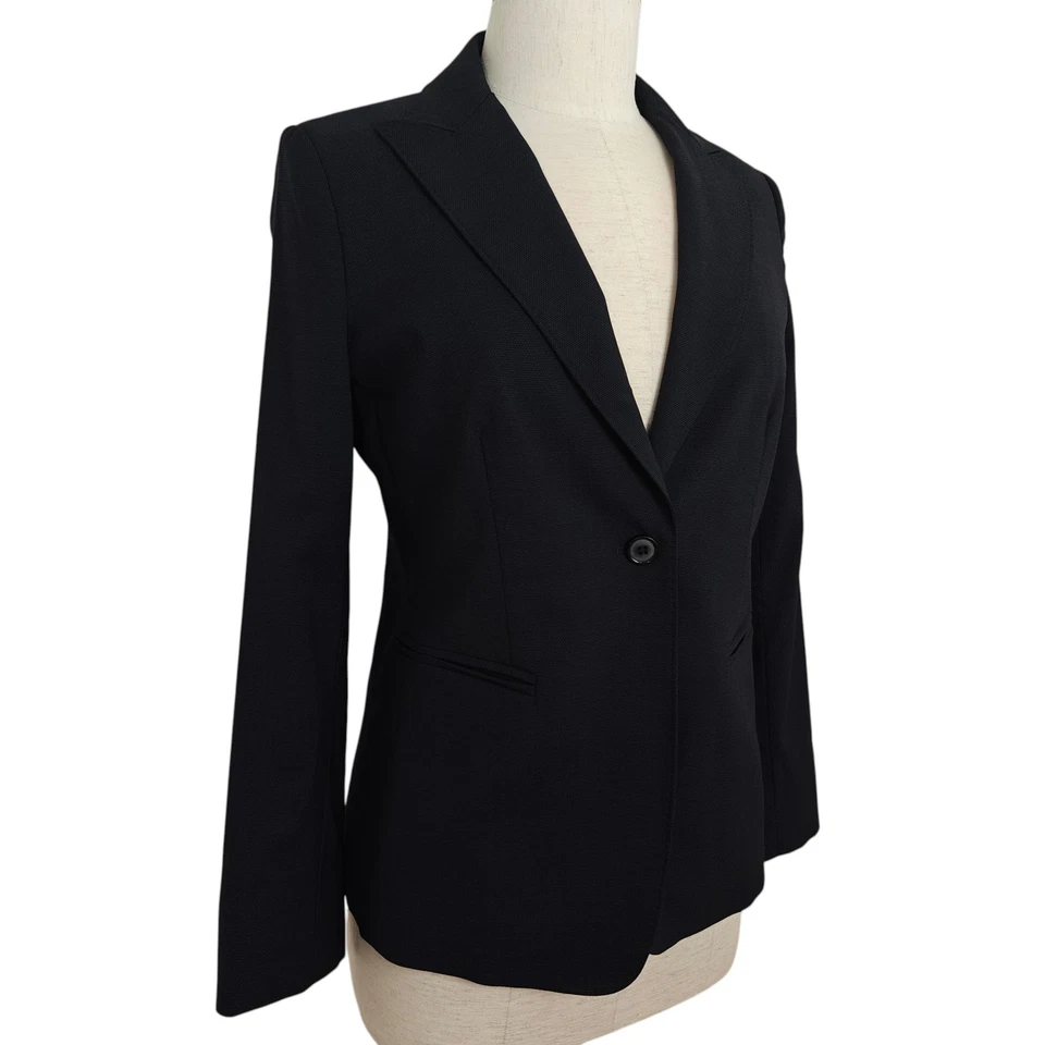 Chaqueta Blazer Max Mara Lana Virgen Seda Pecho Único Talla 8 Azul Medianoche Italia Foto 4 de 4
