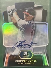2012 Bowman Platinum Chipper Jones Cutting Edge Die-Cut Autograph Auto #17/25 SP