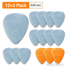 12-PACK Dunlop MAX-GRIP NYLON STANDARD Guitar Picks  0.60mm  449-060, Free Picks
